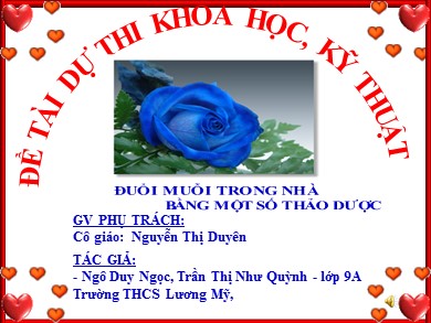 Bài dự thi Khoa học, kĩ thuật - Đuổi muỗi trong nhà bằng một số thảo dược