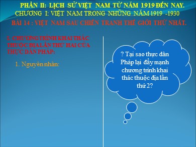 Bài giảng Lịch sử Lớp 9 - Bài 15: Phong trào cách mạng Việt Nam sau chiến tranh thế giới thứ nhất