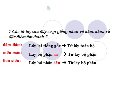 Bài giảng Ngữ văn Lớp 7 - Bài: Từ láy