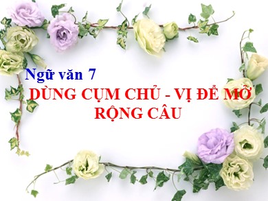 Bài giảng Ngữ văn Lớp 7 Phát triển năng lực - Bài: Dùng cụm chủ vị để mở rộng câu