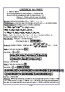 Chuyên đề Casio Đại số Lớp 8 - Chương 2: Đa thức