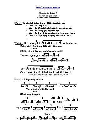 Chuyên đề Đại số 9: Dãy số có quy luật