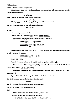 Chuyên đề Toán Lớp 6 - Số nguyên tố