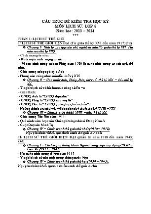 Đề kiểm tra Học kì 1 Lịch sử Lớp 8 - Năm học 2013-2014 - Trường THCS Vĩnh Bình (Có đáp án)