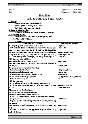 Giáo án Âm nhạc Lớp 3 - Chương trình cả năm