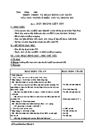 Giáo án Địa lí Lớp 4 - Bài 1-25