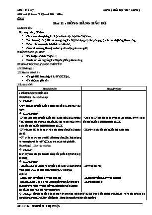 Giáo án Địa lí Lớp 4 - Bài 11: Đồng bằng Bắc Bộ - Nguyễn Thị Muộn