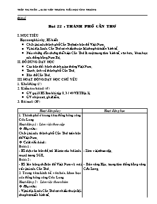 Giáo án Địa lí Lớp 4 - Bài 22: Thành phố Cần Thơ - Trần Thị Thắm