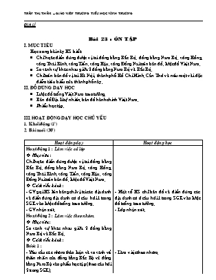 Giáo án Địa lí Lớp 4 - Bài 23: Ôn tập - Trần Thị Thắm