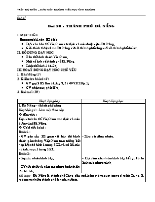 Giáo án Địa lí Lớp 4 - Bài 28: Thành phố Đà Nẵng - Trần Thị Thắm