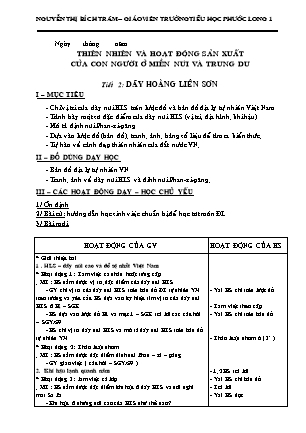 Giáo án Địa lí Lớp 4 - Tiết 2-18 - Nguyễn Thị Bích Trâm