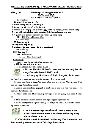 Giáo án Hoạt động ngoài giờ Lớp 4 - Tuần 10 - Lưu Thị Hồng Hải