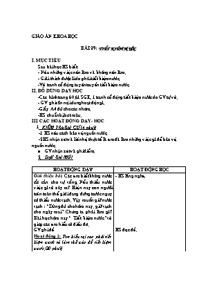 Giáo án Khoa học Lớp 4 - Bài 29: Tiết kiệm nước