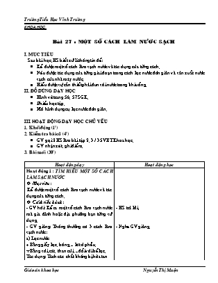 Giáo án Khoa học Lớp 4 - Tuần 14 - Nguyễn Thị Muộn