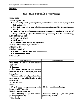 Giáo án Khoa học Lớp 4 - Tuần 2 - Trần Thị Thắm