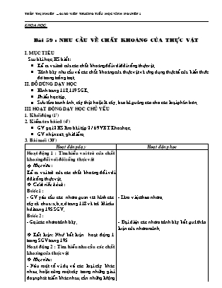 Giáo án Khoa học Lớp 4 - Tuần 30 - Trần Thị Nhiên