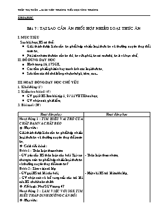 Giáo án Khoa học Lớp 4 - Tuần 4 - Trần Thị Thắm