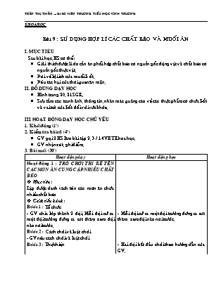 Giáo án Khoa học Lớp 4 - Tuần 5 - Trần Thị Thắm