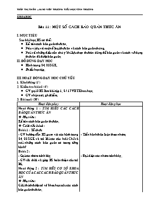 Giáo án Khoa học Lớp 4 - Tuần 6 - Trần Thị Thắm