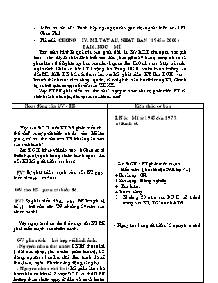 Giáo án Lịch sử Lớp 12 - Bài 6: Nước Mĩ