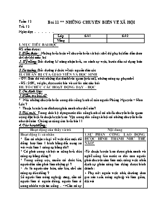 Giáo án Lịch sử Lớp 6 - Bài 11: Những chuyển biến về xã hội