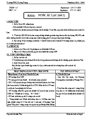 Giáo án Lịch sử Lớp 6 - Bài 14: Nước Âu Lạc (Tiết 2) - Nguyễn Quỳnh Thư