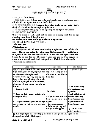 Giáo án Lịch sử Lớp 6 - Chương trình cả năm - Nguyễn Thị Thủy