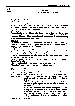 Giáo án Lịch sử Lớp 6 - Chương trình học kì 1- Trường THCS Võ Thị Sáu