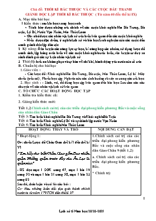 Giáo án Lịch sử Lớp 6 - Tiết 1-34 - Năm học 2020-2021