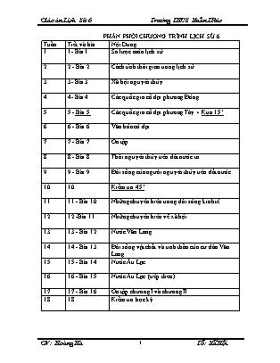 Giáo án Lịch sử Lớp 6 - Tuần 1-8 - Trường THCS Xuân Trúc