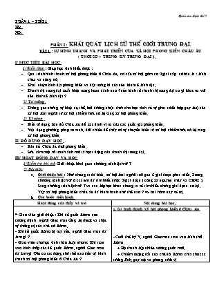 Giáo án Lịch sử Lớp 7 - Bài 1+2 (Bản hay)