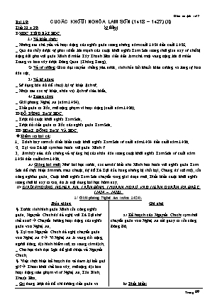 Giáo án Lịch sử Lớp 7 - Bài 19: Cuộc khởi nghĩa Lam Sơn 1418-1427 (Tiếp theo) - Lê Thị Kim Phụng