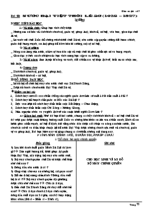 Giáo án Lịch sử Lớp 7 - Bài 20: Nước Đại Việt thời Lê Sơ (1428-1527) - Lê Thị Kim Phụng