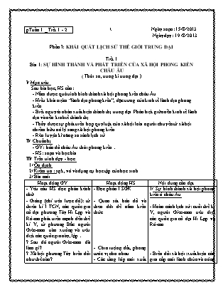 Giáo án Lịch sử Lớp 7 - Chương trình cả năm (Bản hay)