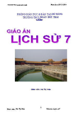 Giáo án Lịch sử Lớp 7 - Chương trình cả năm - Hà Thị Hào