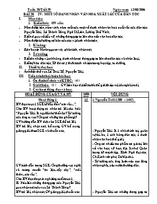 Giáo án Lịch sử Lớp 7 - Tuần 20-30