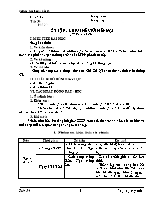 Giáo án Lịch sử Lớp 8 - Tiết 34, Bài 23: Ôn tập lịch sử thế giới hiện đại từ 1917 đến 1945