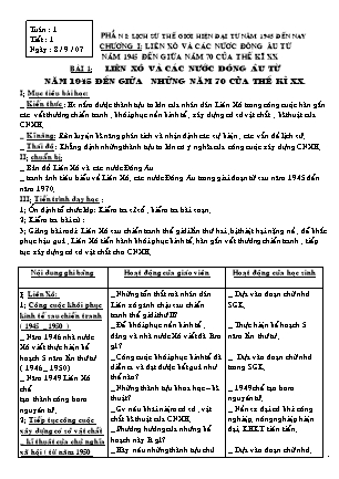 Giáo án Lịch sử Lớp 9 - Bài 1-11