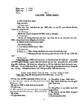 Giáo án Lịch sử Lớp 9 - Bài 5: Các nước Đông Nam Á