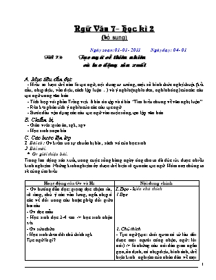 Giáo án Ngữ văn Lớp 7 - Chương trình học kì 2 (Bản hay)