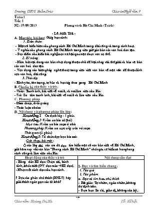 Giáo án Ngữ văn Lớp 9 - Tiết 1-157 - Hoàng Thị Hà