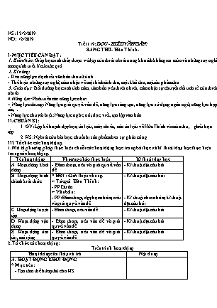 Giáo án Ngữ văn Lớp 9 - Tiết 119-124 - Năm học 2018-2019