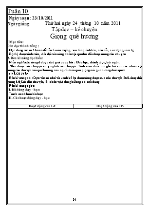 Giáo án Tổng hợp các môn Lớp 3 - Tuần 10