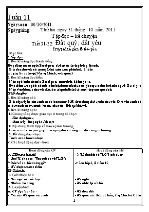 Giáo án Tổng hợp các môn Lớp 3 - Tuần 11+12