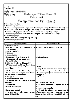 Giáo án Tổng hợp các môn Lớp 3 - Tuần 18