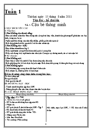 Giáo án Tổng hợp các môn Lớp 3 - Tuần 1