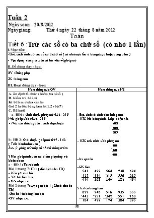 Giáo án Tổng hợp các môn Lớp 3 - Tuần 2