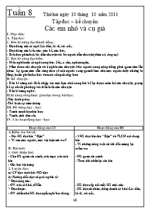 Giáo án Tổng hợp các môn Lớp 3 - Tuần 8