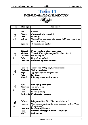 Giáo án Tổng hợp các môn Lớp 5 - Tuần 11 - Nguyễn Văn Dũng