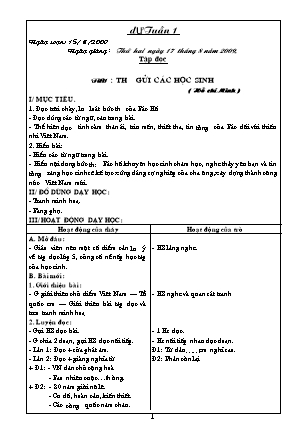 Giáo án Tổng hợp các môn Lớp 5 - Tuần 1+2+3